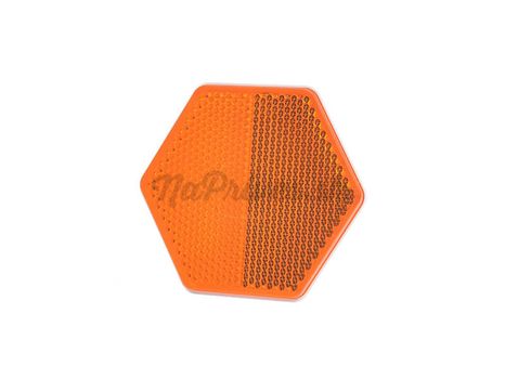 Odrazka ambrová (oranžová) hexagon samolepiaca